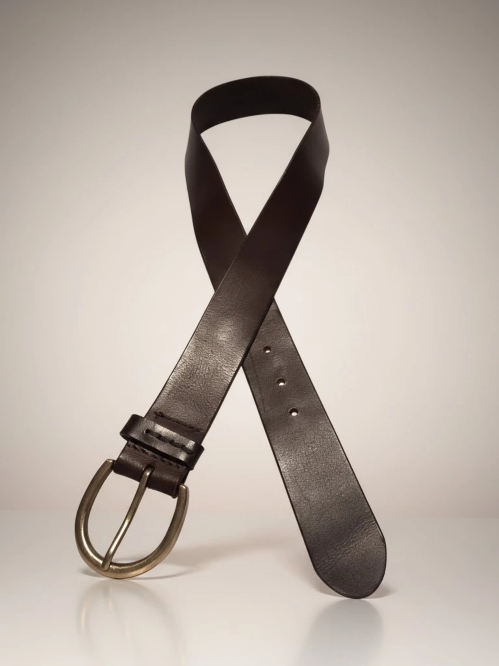 Aeropostale Black Leather Belt Silver Buckle